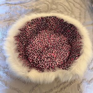 Pink Leopard Print Build A Bear Bed with Faux Fur Trim